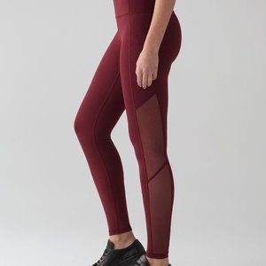 Lululemon body con tight deep rouge red sz 6 25” inseam